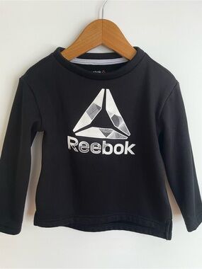 $4 💥Reebok Delta Sweatshirt, Fleecy Inner, Long Sleeves, Black & White, Unisex
